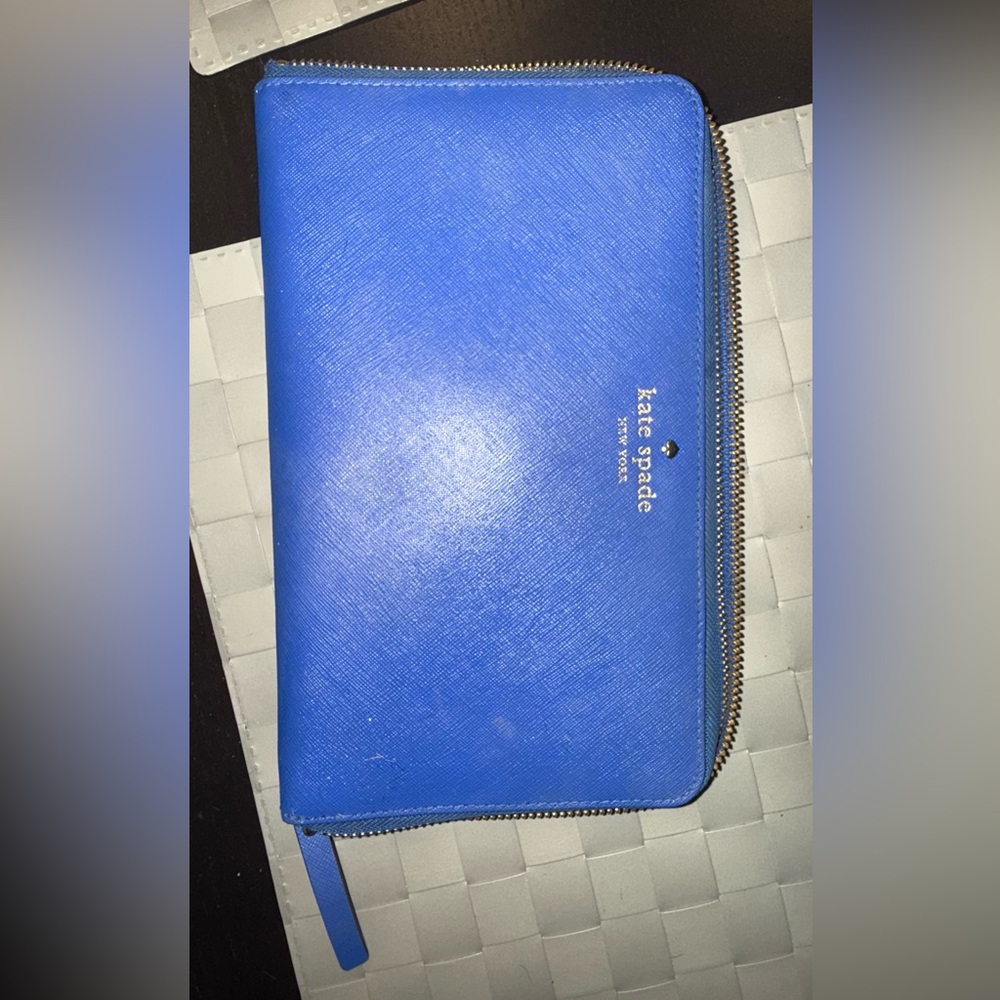 Kate Spade Blue Zip Around Continental Wallet